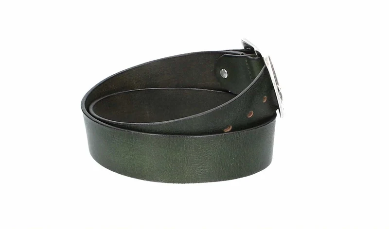 Ledergürtel 40 mm breit Grün