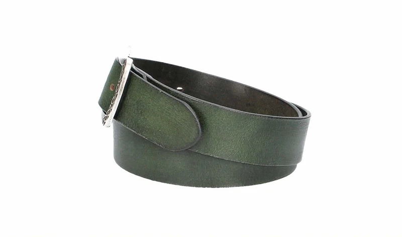 Ledergürtel 40 mm breit Grün