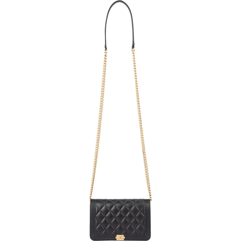 Chanel Quilted Lambskin Boy Wallet On Chain Crossbody Bag