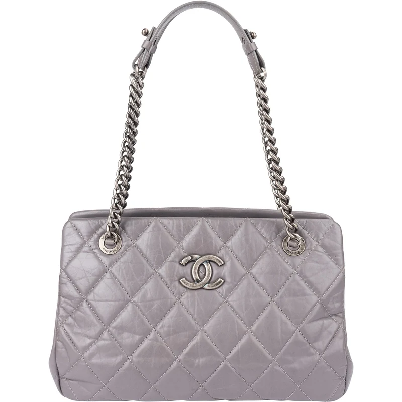 Chanel Quilted Glazed Calfskin Modern Chain Tote Shoulder Bag