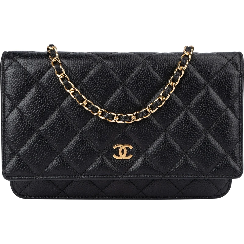 Chanel Quilted Caviar Leather Wallet On Chain Crossbody Bag