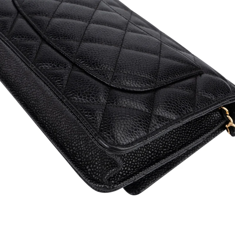 Chanel Quilted Caviar Leather Wallet On Chain Crossbody Bag