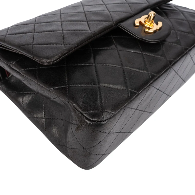 Chanel Quilted Lambskin 24K Gold Medium Double Flap Shoulder Bag