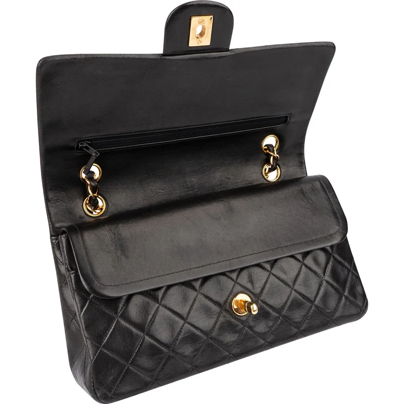 Chanel Quilted Lambskin 24K Gold Medium Double Flap Shoulder Bag