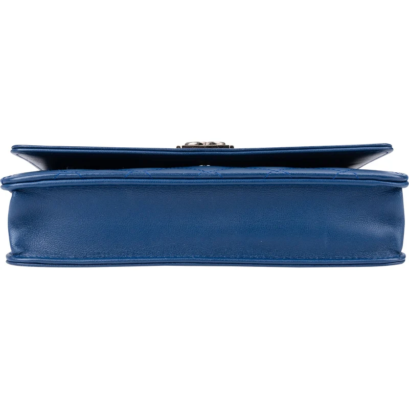 Chanel Quilted Lambskin Palladium Boy Wallet On Chain Crossbody Bag