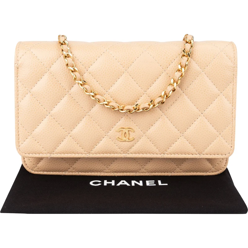 Chanel Quilted Caviar Leather Wallet On Chain Crossbody Bag