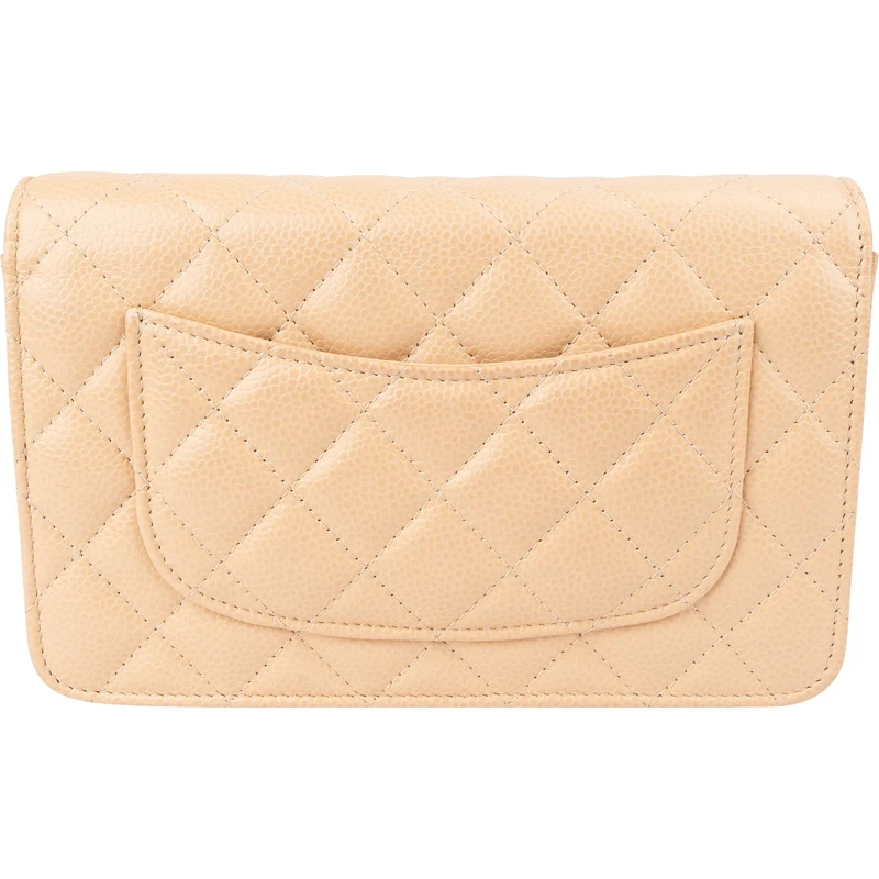 Chanel Quilted Caviar Leather Wallet On Chain Crossbody Bag
