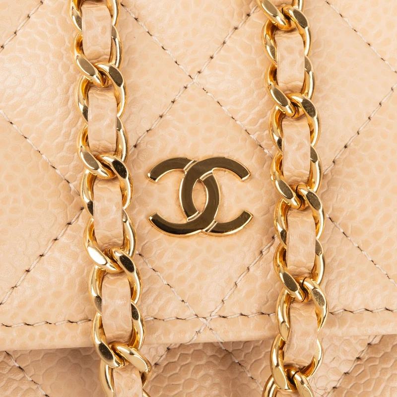 Chanel Quilted Caviar Leather Wallet On Chain Crossbody Bag