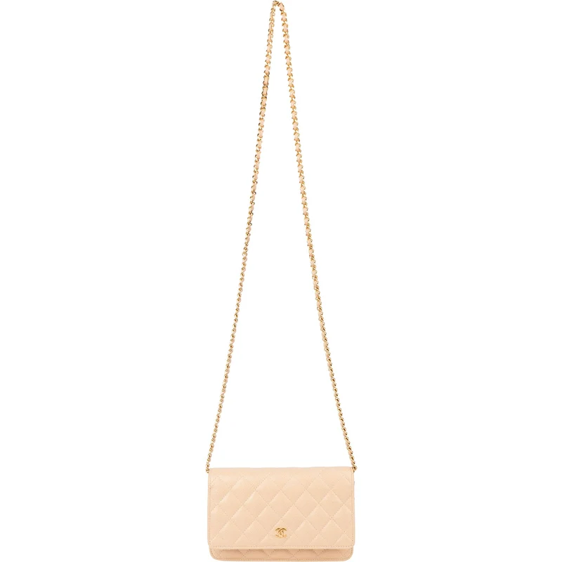 Chanel Quilted Caviar Leather Wallet On Chain Crossbody Bag