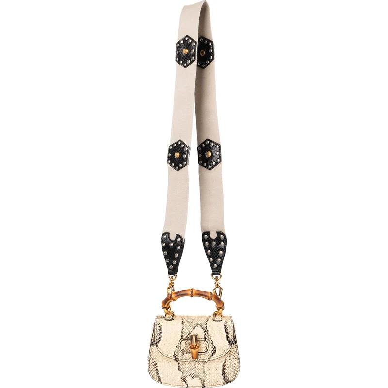Gucci Multicolor Python Leather Bamboo 1947 Mini Top Handle Handbag