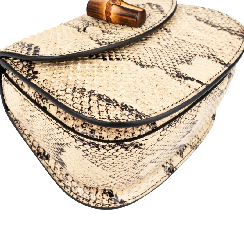 Gucci Multicolor Python Leather Bamboo 1947 Mini Top Handle Handbag