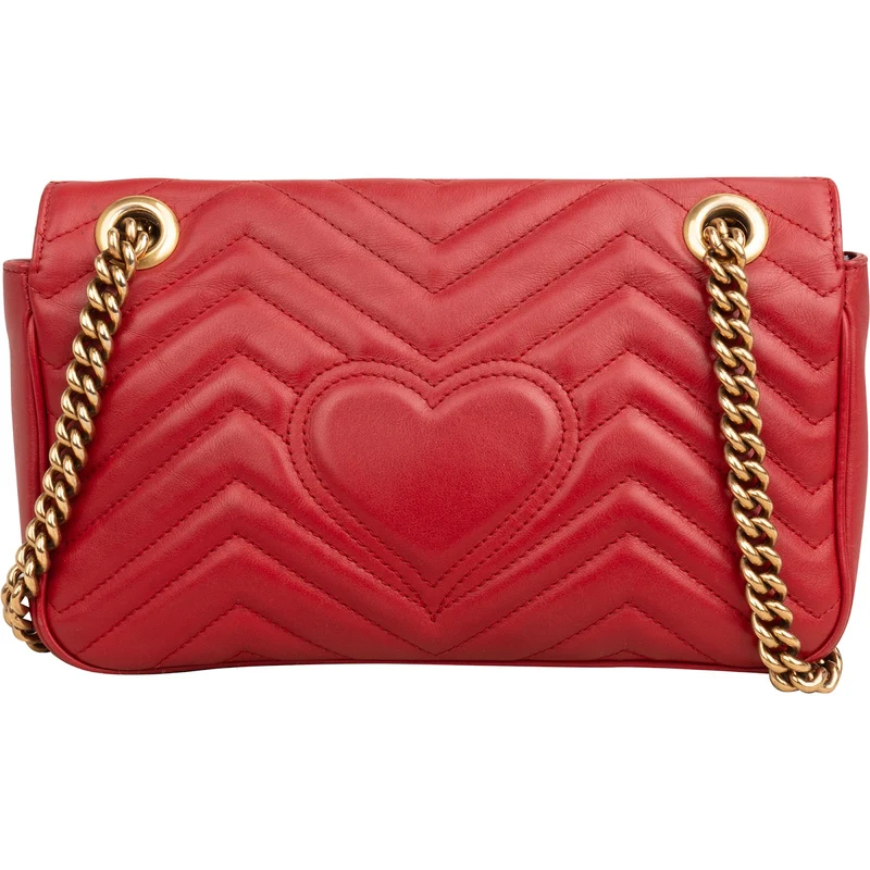 Gucci Chevron Matelassé Leather GG Marmont Medium Shoulder Crossbody Bag