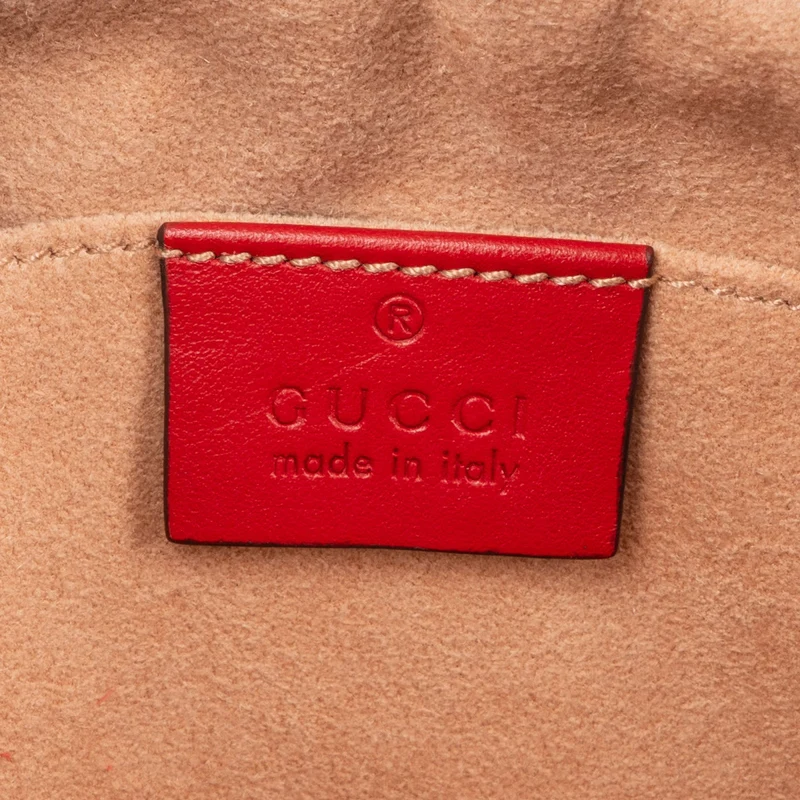 Gucci Chevron Leather GG Marmont Medium Crossbody Bag