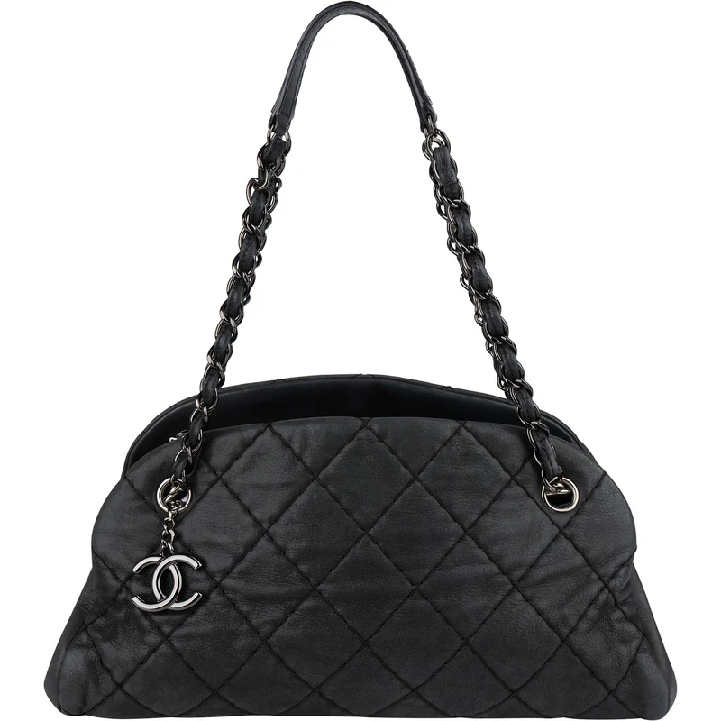 Chanel Quilted Iridescent Calfskin Just Mademoiselle Bowling CC Shoulder Bag