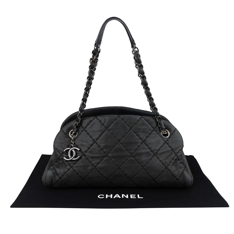 Chanel Quilted Iridescent Calfskin Just Mademoiselle Bowling CC Shoulder Bag