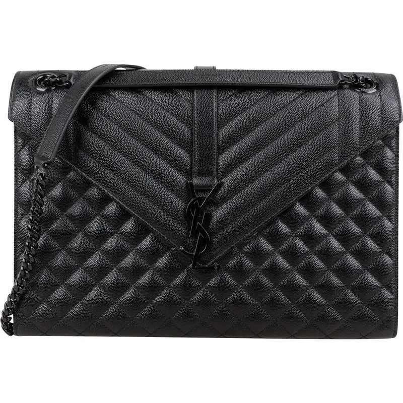 Yves Saint Laurent Grain De Poudre Matelassé Large Envelope Crossbody Bag