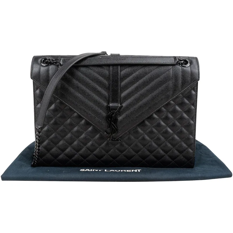 Yves Saint Laurent Grain De Poudre Matelassé Large Envelope Crossbody Bag