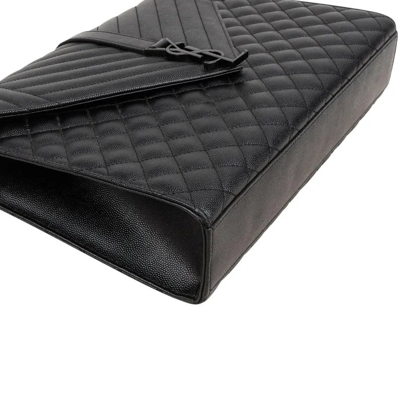 Yves Saint Laurent Grain De Poudre Matelassé Large Envelope Crossbody Bag