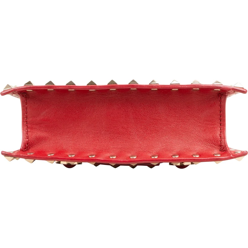 Valentino Garavani Red Calfskin Rockstud Crossbody Bag