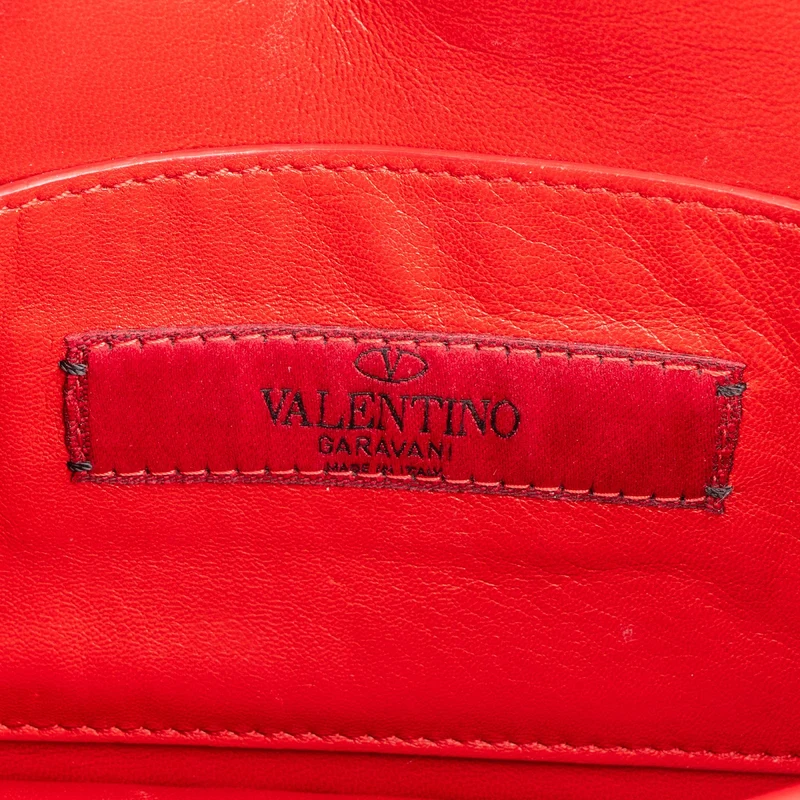 Valentino Garavani Red Calfskin Rockstud Crossbody Bag