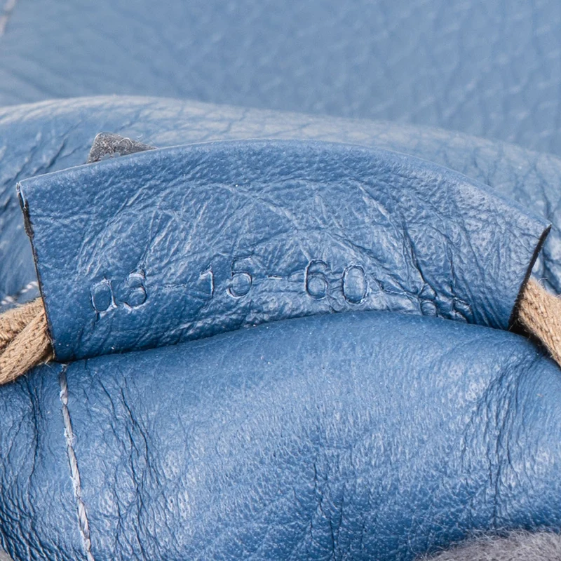 Chloé Blue Grained Calfskin Marcie Saddle Crossbody Bag