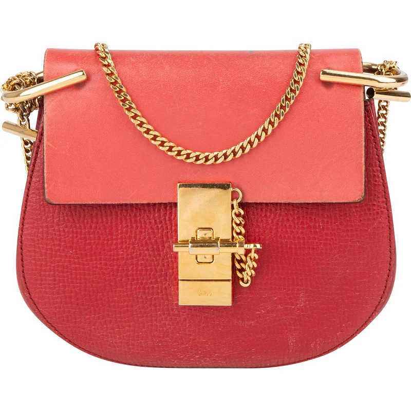 Chloé Red Leather Drew Crossbody Bag
