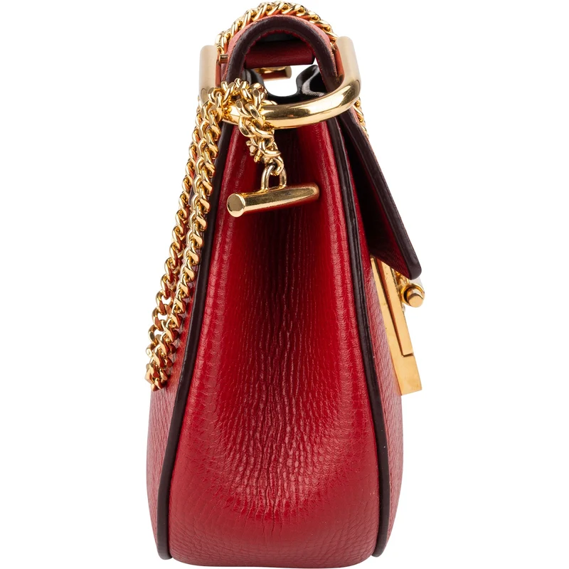Chloé Red Leather Drew Crossbody Bag