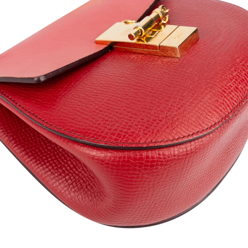 Chloé Red Leather Drew Crossbody Bag