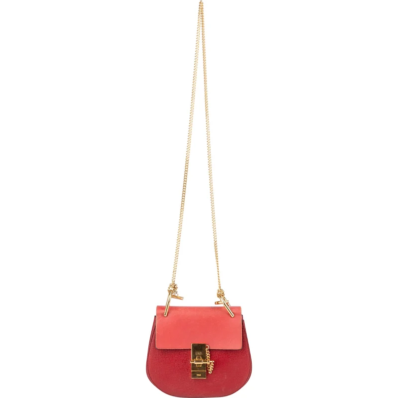 Chloé Red Leather Drew Crossbody Bag