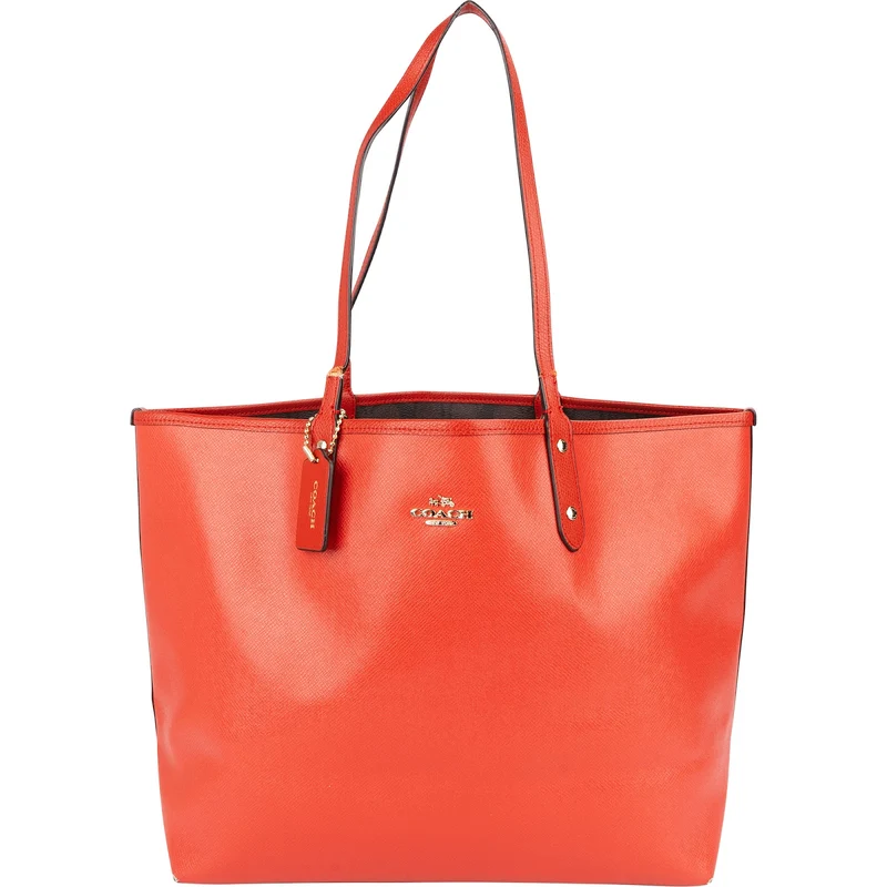 Coach Grained Leather Reversible City Tote Shoulder Bag