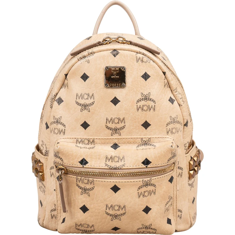 MCM Monogram Visetos Stark Side Studs Small Backpack