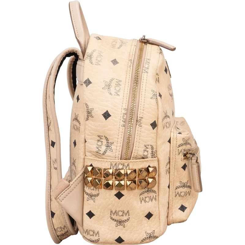 MCM Monogram Visetos Stark Side Studs Small Backpack