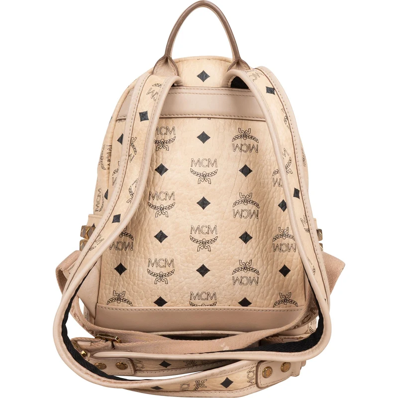 MCM Monogram Visetos Stark Side Studs Small Backpack