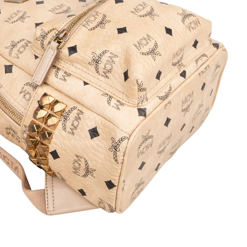 MCM Monogram Visetos Stark Side Studs Small Backpack