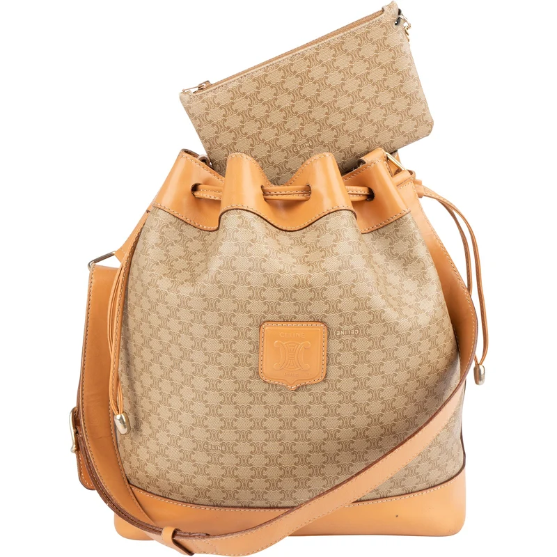 Celine Monogram Macadam Bucket Shoulder Bag