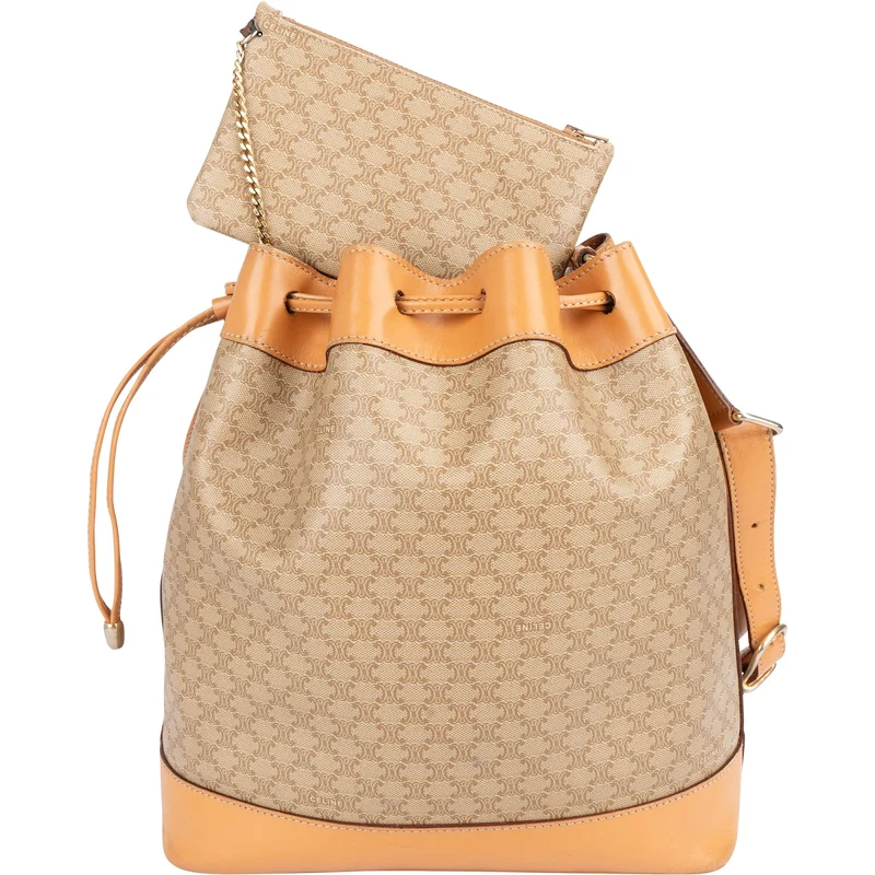 Celine Monogram Macadam Bucket Shoulder Bag
