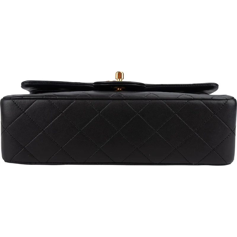 Chanel Quilted Lambskin 24K Gold Small Double Flap Shoulder Bag