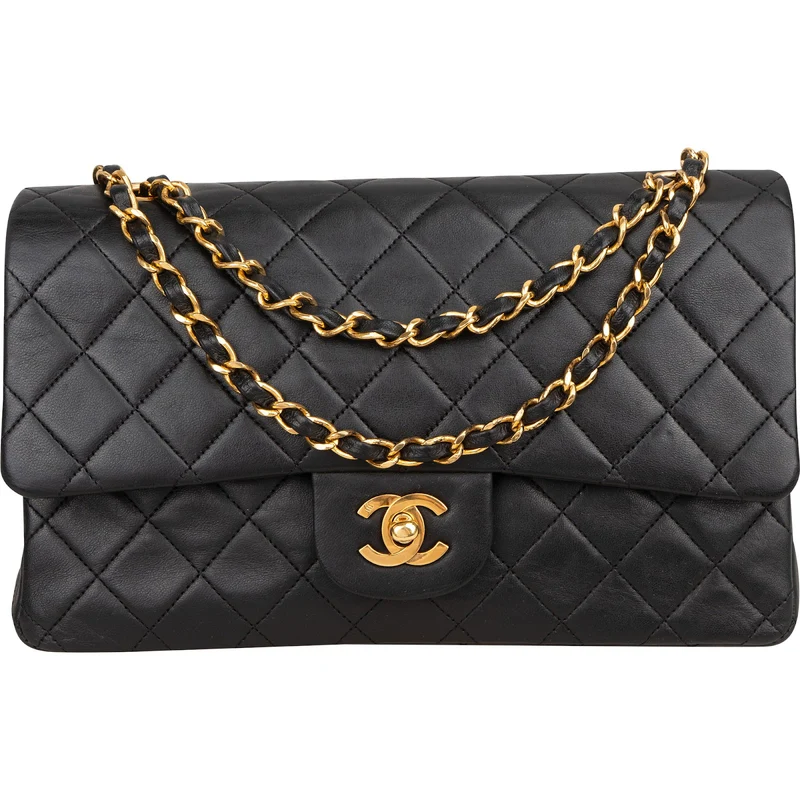 Chanel Quilted Lambskin 24K Gold Medium Double Flap Shoulder Bag