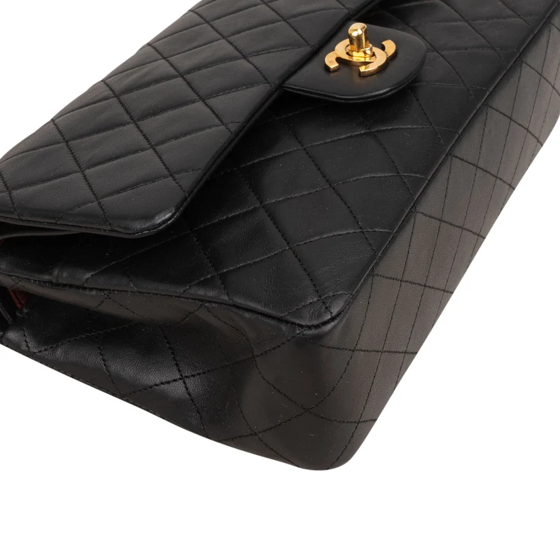 Chanel Quilted Lambskin 24K Gold Medium Double Flap Shoulder Bag