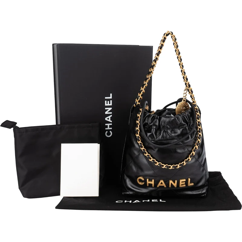 Chanel 22 Stitching Lambskin Small Drawstring Bag Handbag