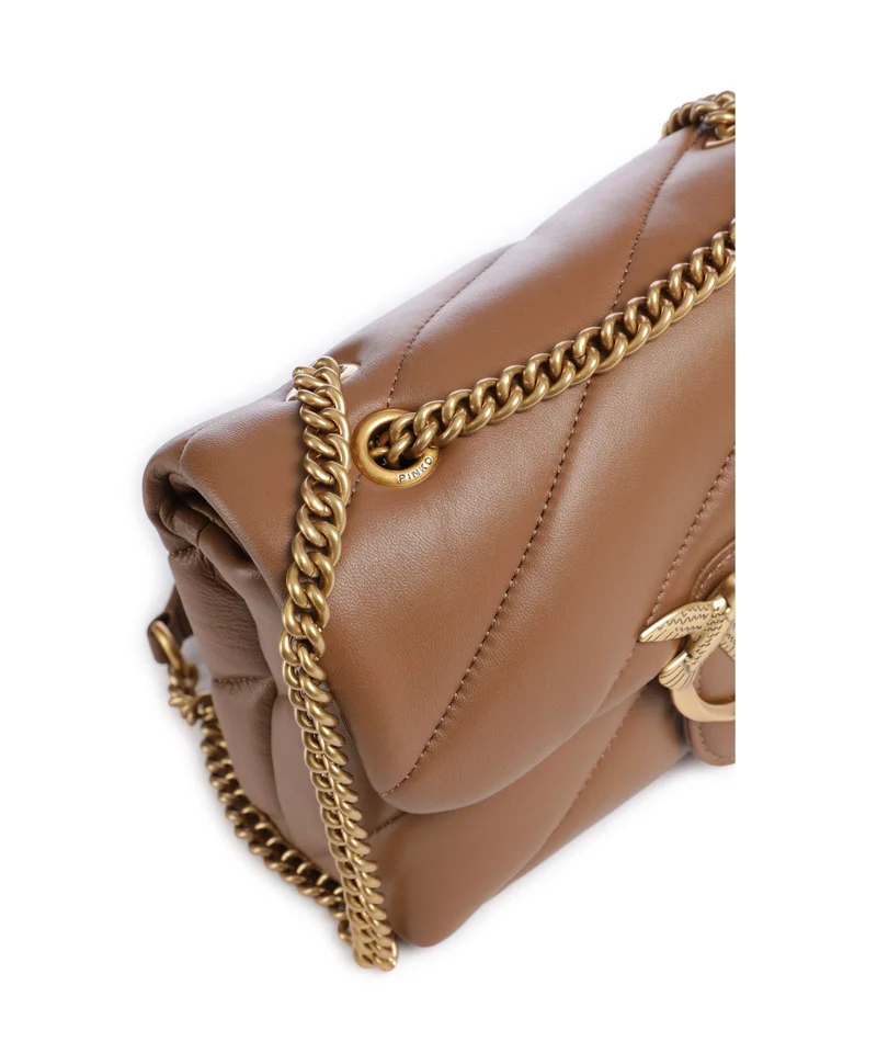 Pinko Love Puff Mini Schultertasche marrone cognac/antique gold