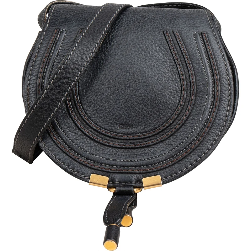 Chloé Grained Calfskin Small Marcie Saddle Crossbody Bag