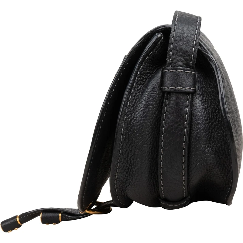 Chloé Grained Calfskin Small Marcie Saddle Crossbody Bag