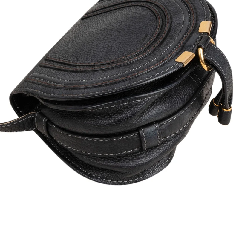 Chloé Grained Calfskin Small Marcie Saddle Crossbody Bag