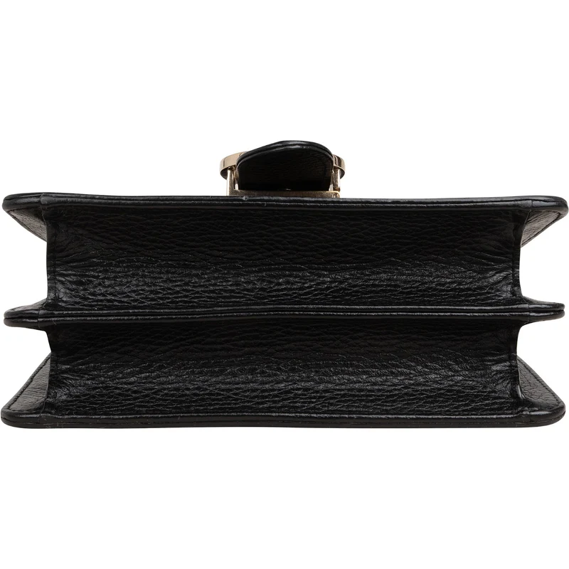 Gucci Pebbled Leather Interlocking GG Shoulder Crossbody Bag