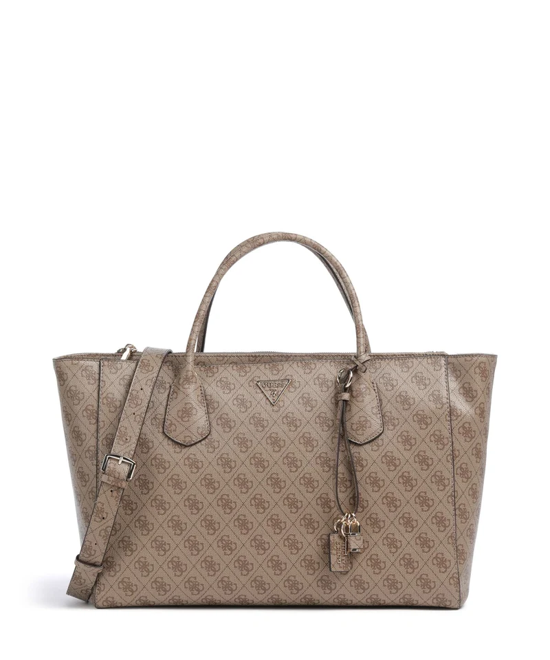 Guess Marissa Tech Logo Handtasche latte logo