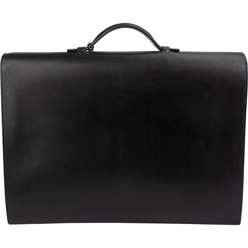 Hermès Noir Box Calf Leather Sac à Dépêches Business Handbag