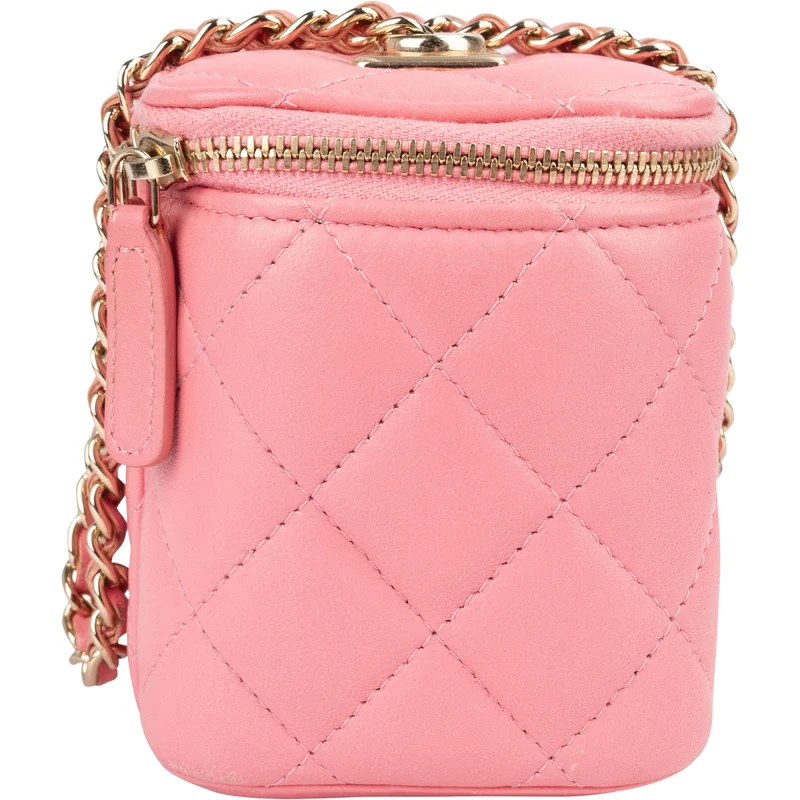 Chanel Quilted Lambskin CC Mini Vanity Case Chain Crossbody Bag