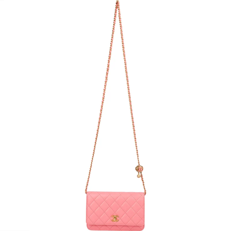 Chanel Quilted Lambskin Pearl Crush Adjustable Wallet On Chain Crossbody Bag
