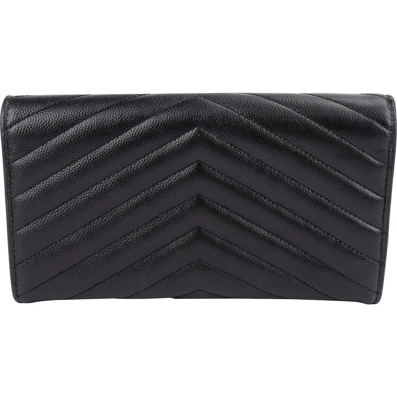 Saint Laurent Grain De Poudre Matelassé Flap Wallet